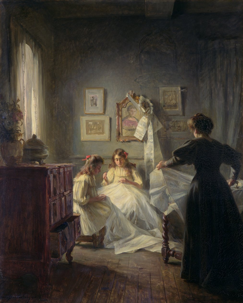 Szycie, 1906 (szczegóły w 191596) autorstwa Marius Bartholoty