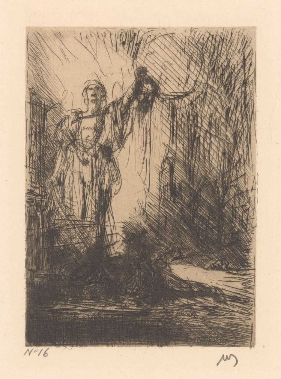 Kat z odciętą głową autorstwa Marius Bauer (signed by artist)