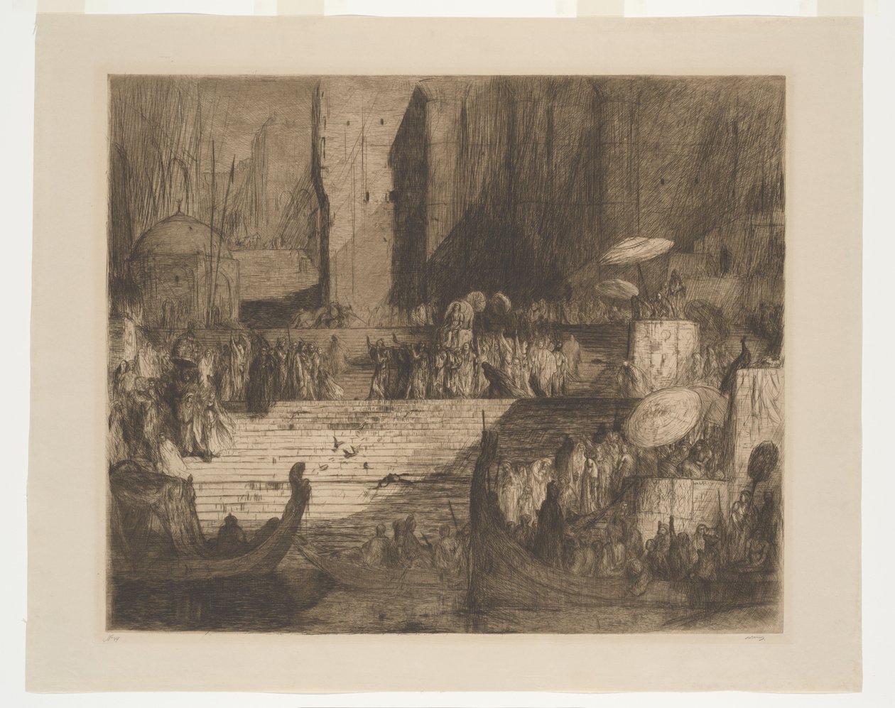 Pogrzeb nad Gangesem autorstwa Marius Bauer (signed by artist)