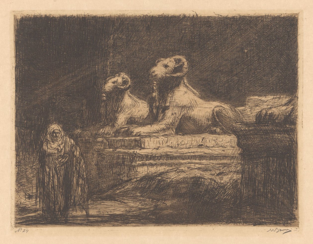 Egipscy Strażnicy Świątyni autorstwa Marius Bauer (signed by artist)
