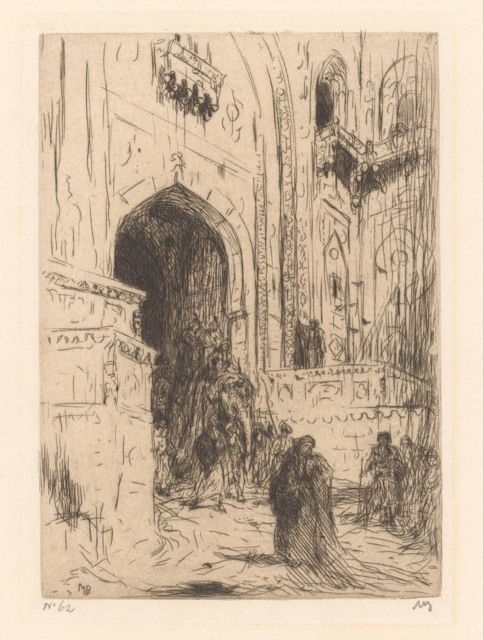 Brama wejściowa pałacu w Delhi autorstwa Marius Bauer (signed by artist)