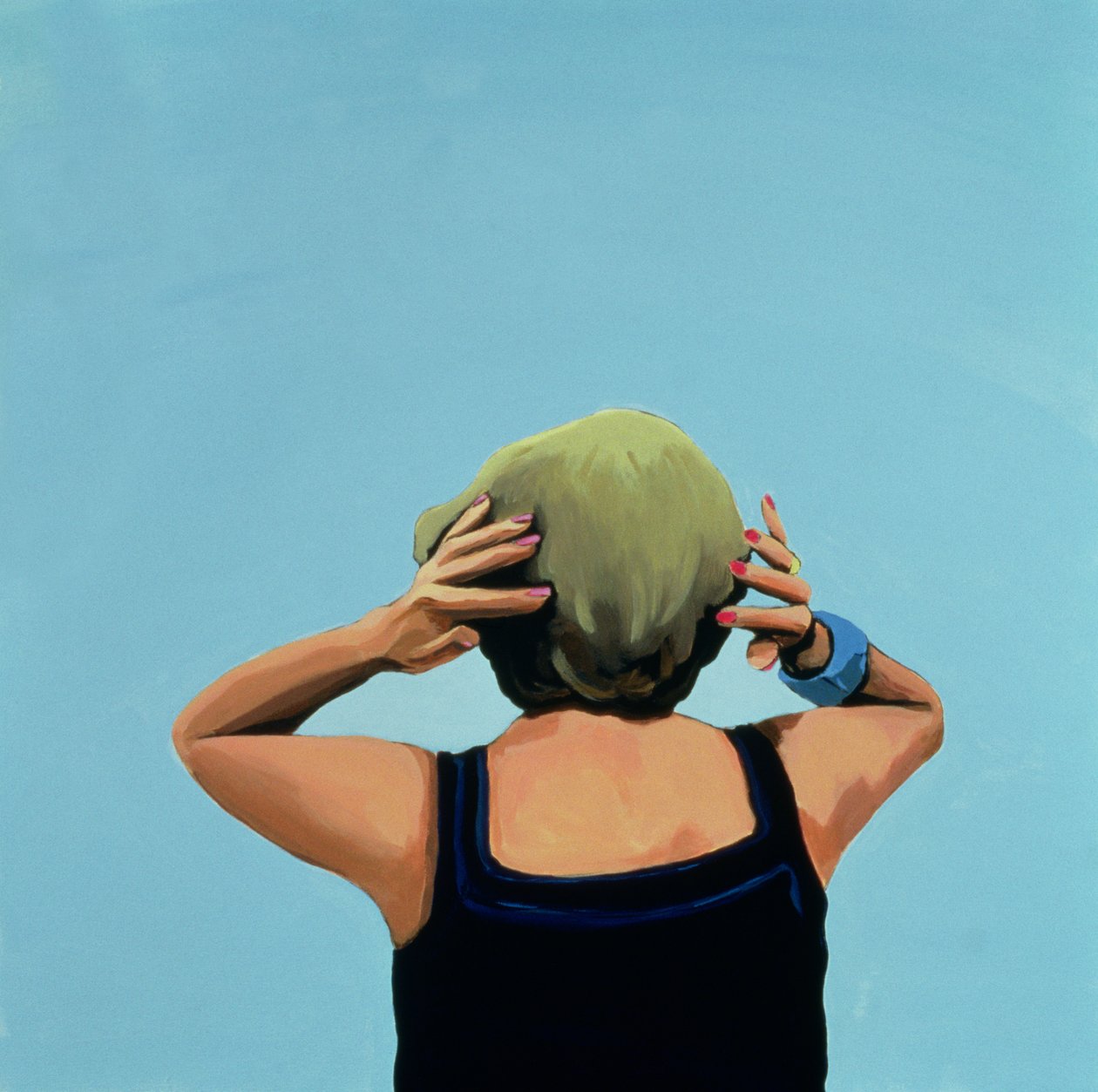 Portret kubański nr 11, 1996 (akryl na płótnie) autorstwa Marjorie Weiss