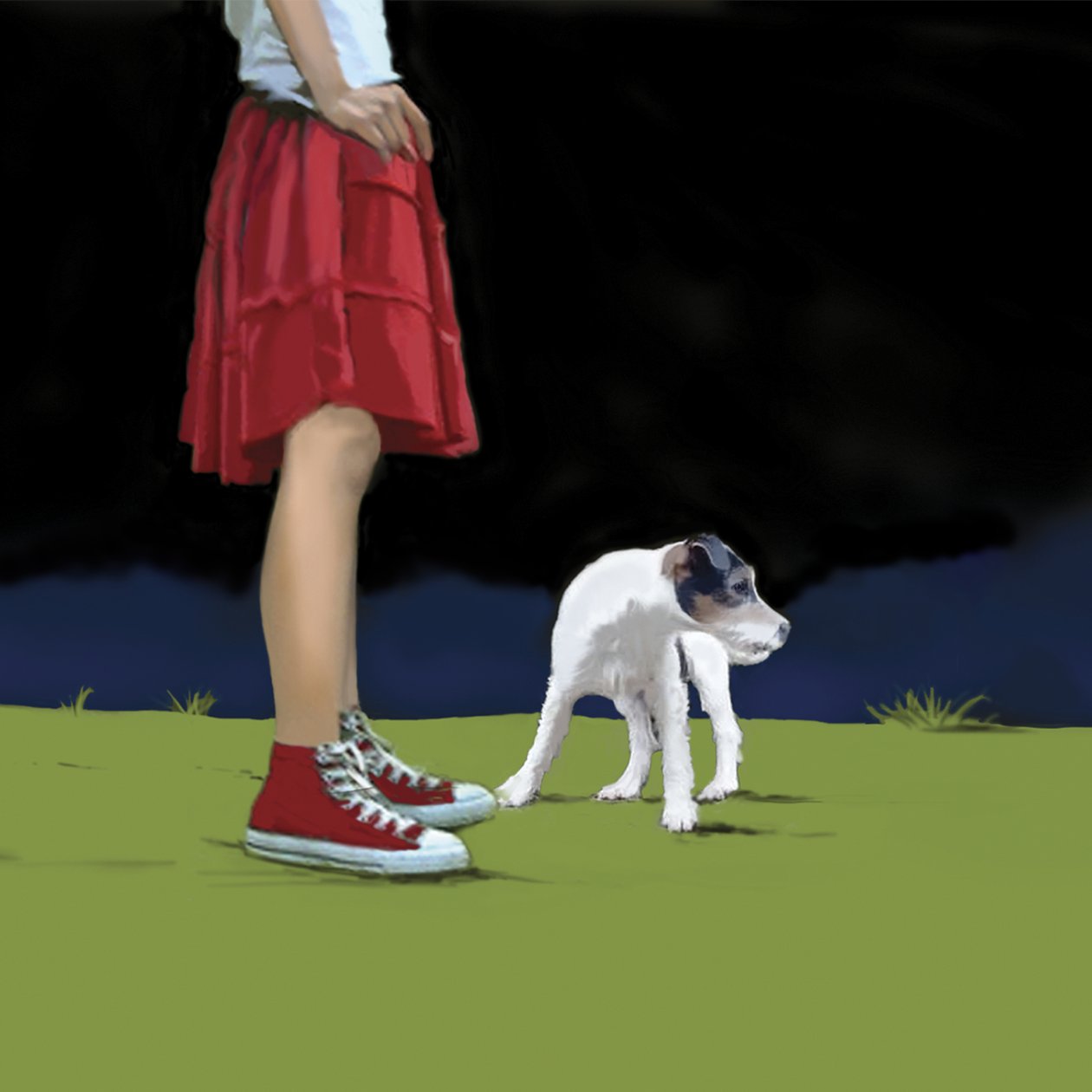 Dziewczyna w czerwonej spódniczce, 2008 (akryl na płótnie) autorstwa Marjorie Weiss