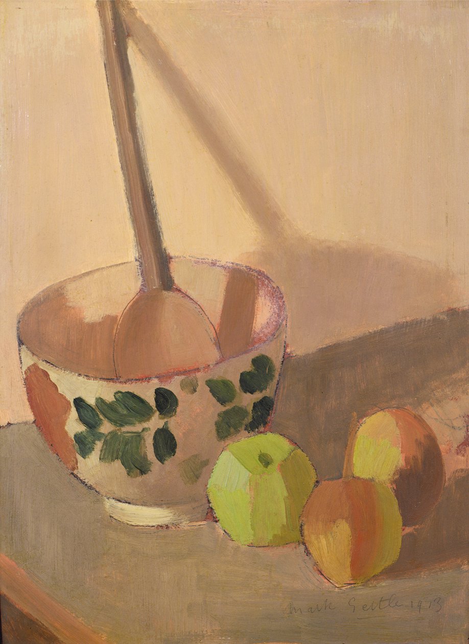Martwa natura z jabłkami i miską, 1913 (panel) autorstwa Mark Gertler