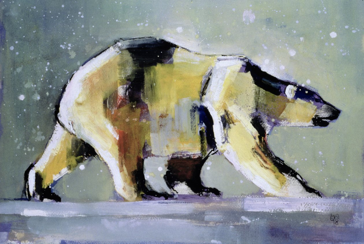 Ice Bear, 1998 (media mieszane na papierze) autorstwa Mark Adlington