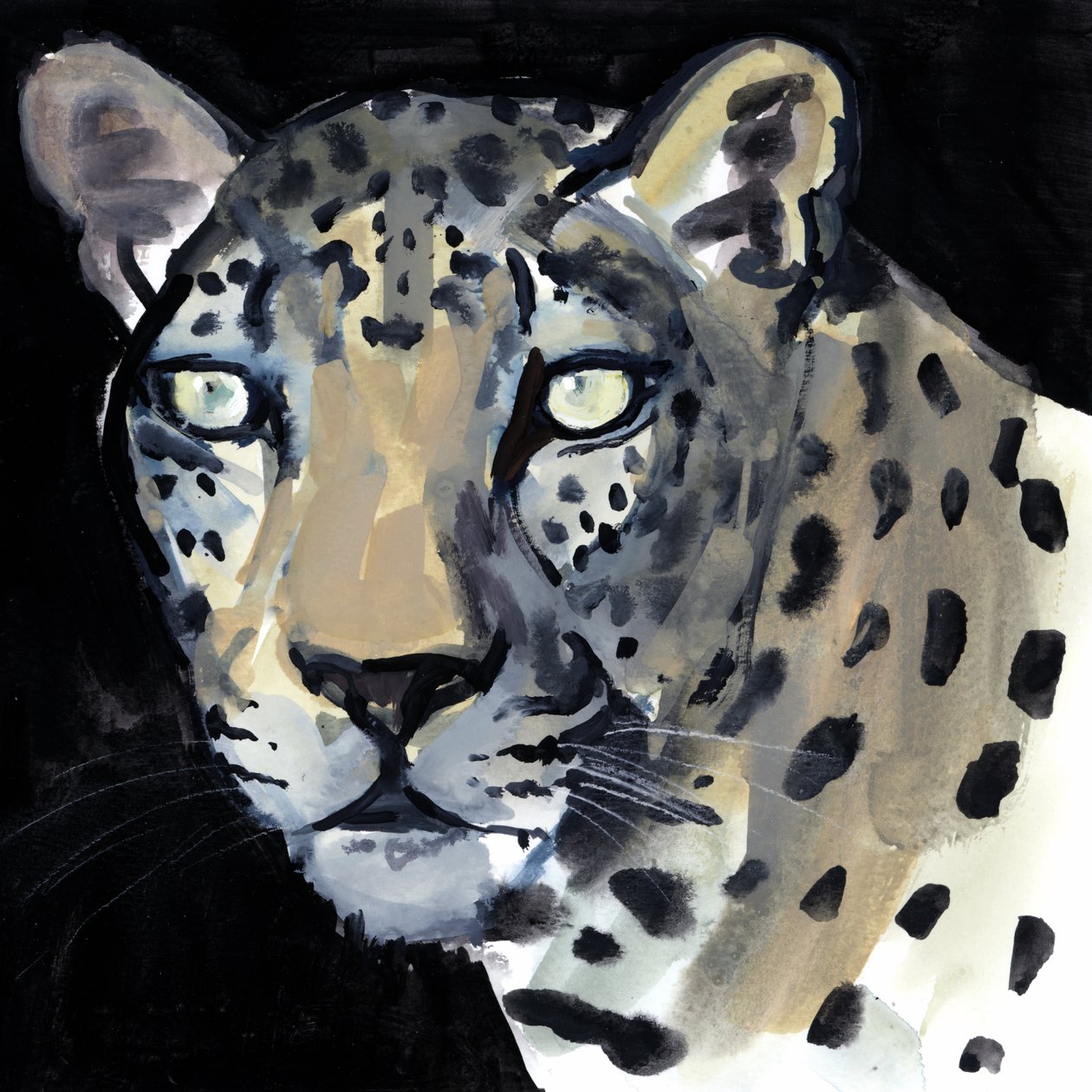 Noc, 2015, (akwarela na papierze) autorstwa Mark Adlington