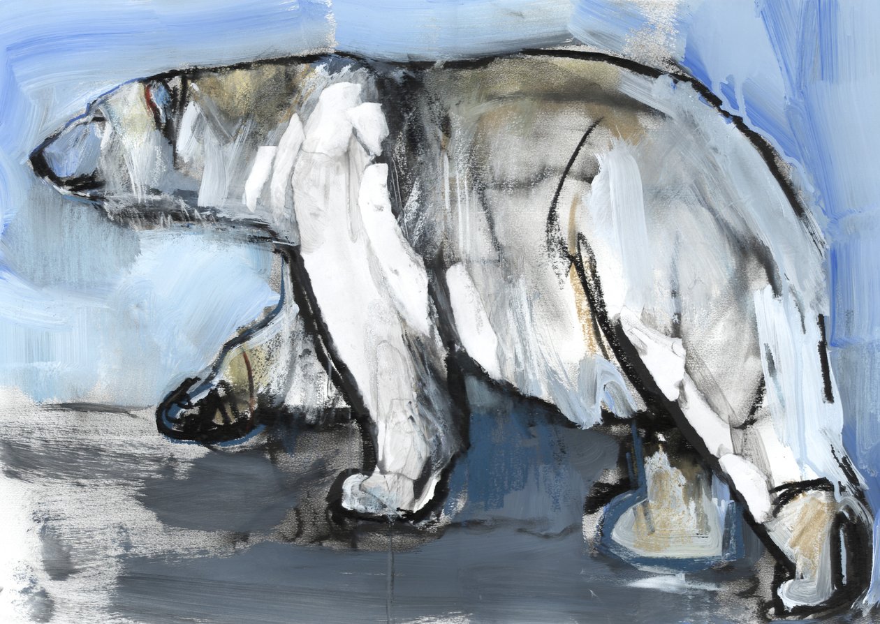 Polar, 2013, (media mieszane i kolaż na papierze) autorstwa Mark Adlington