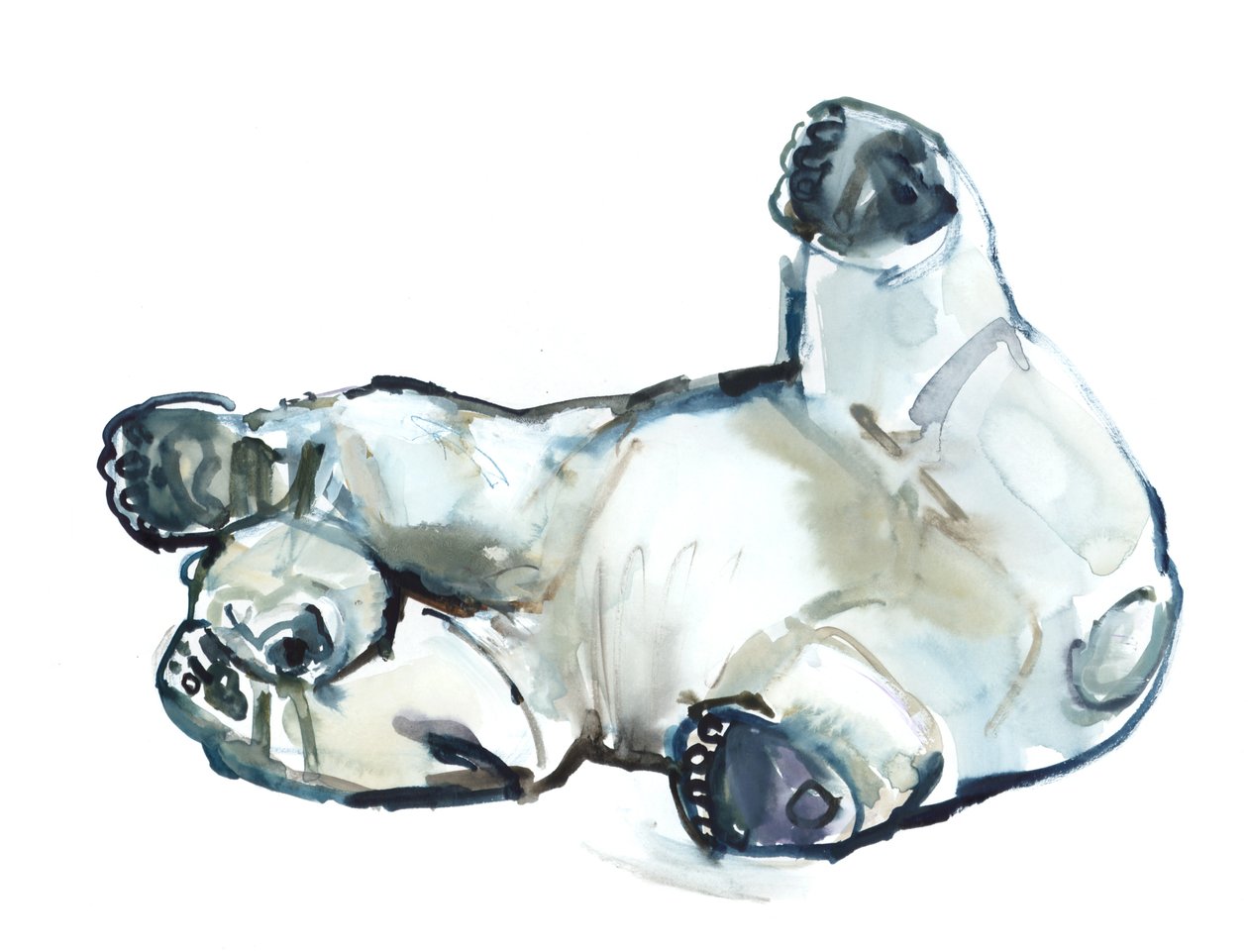Snow Rub (Niedźwiedź polarny), 2013 (akwarela i gwasz na papierze) autorstwa Mark Adlington