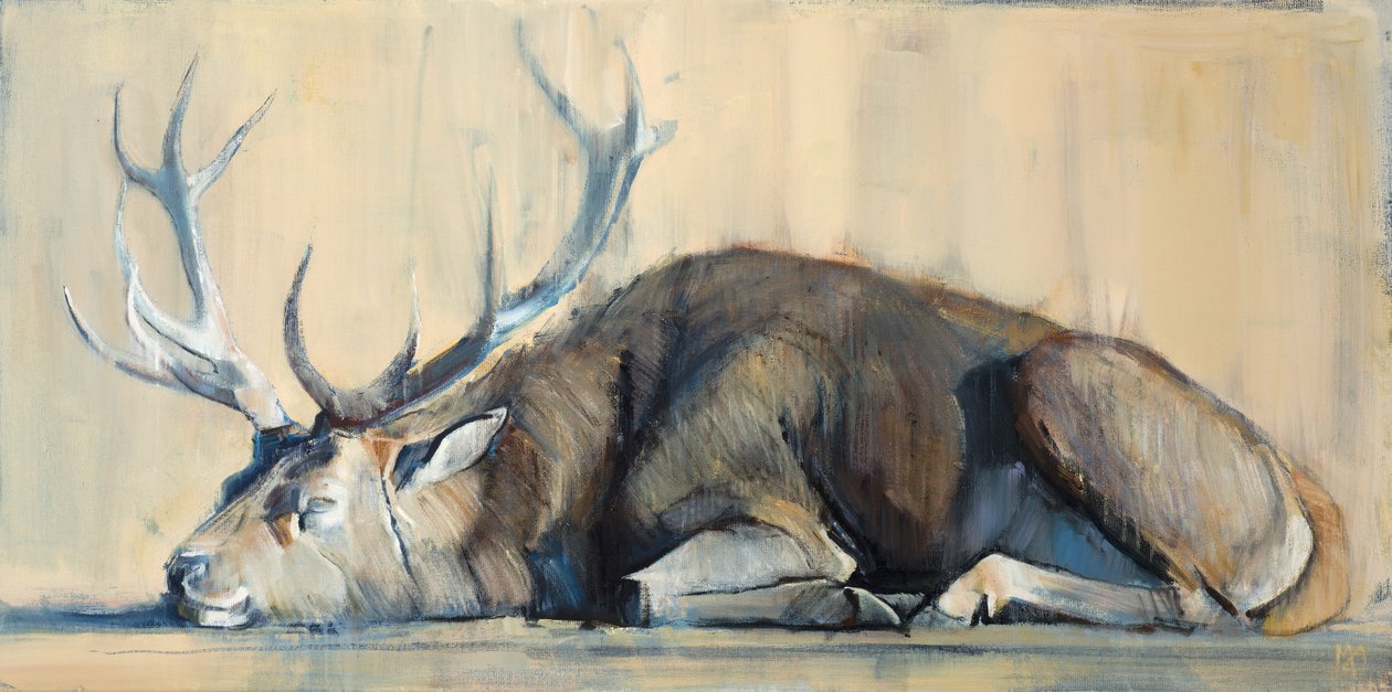 Jeleń, 2014, (0il na płótnie) autorstwa Mark Adlington