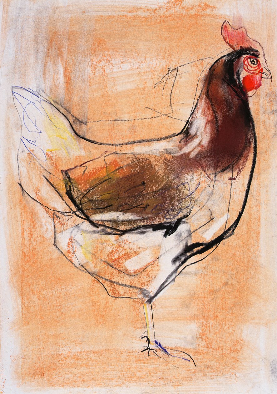 Stojąca Kura, 1998 (grafit, conte i węgiel na papierze) autorstwa Mark Adlington