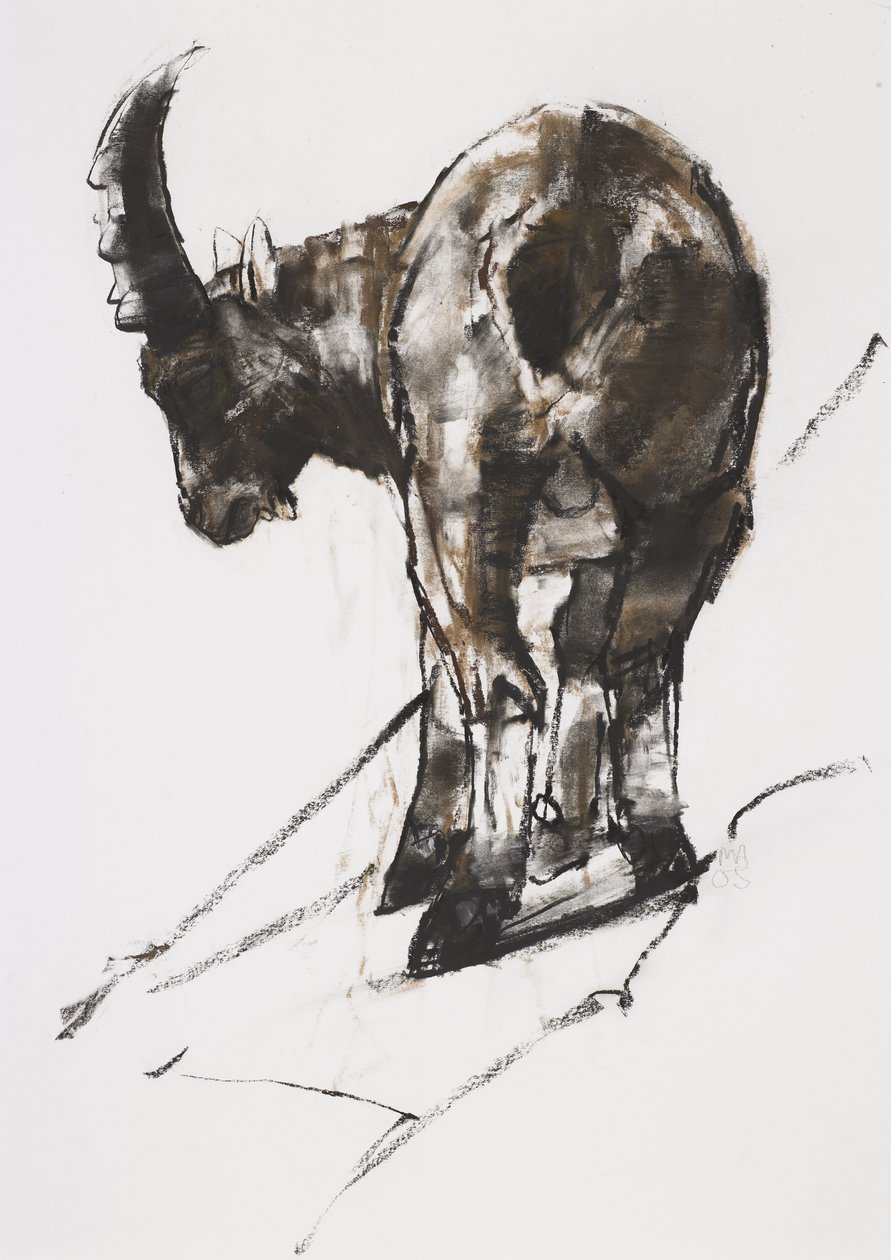 Słońce, Crocheneville, 2005 (węgiel drzewny i conte na papierze) autorstwa Mark Adlington