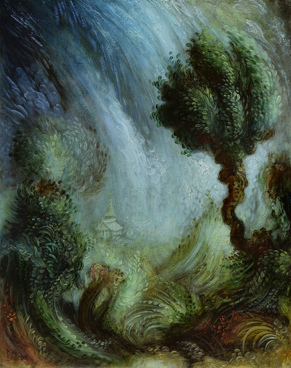 Spokojne zamieszanie, 2022 (olej na panelu) autorstwa Mark Briscoe