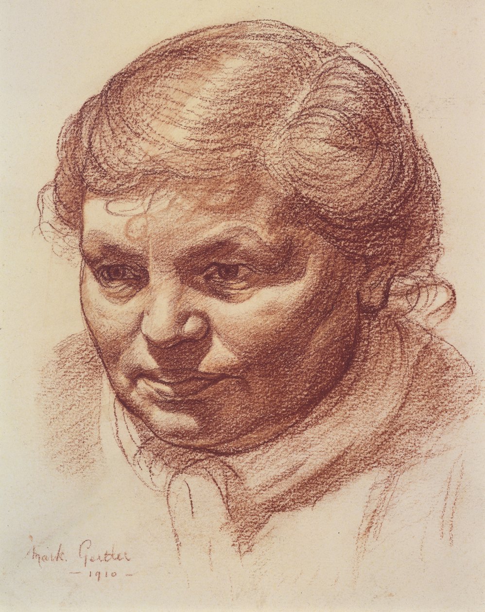 Głowa matki artysty, 1910 (sangwina na papierze) autorstwa Mark Gertler