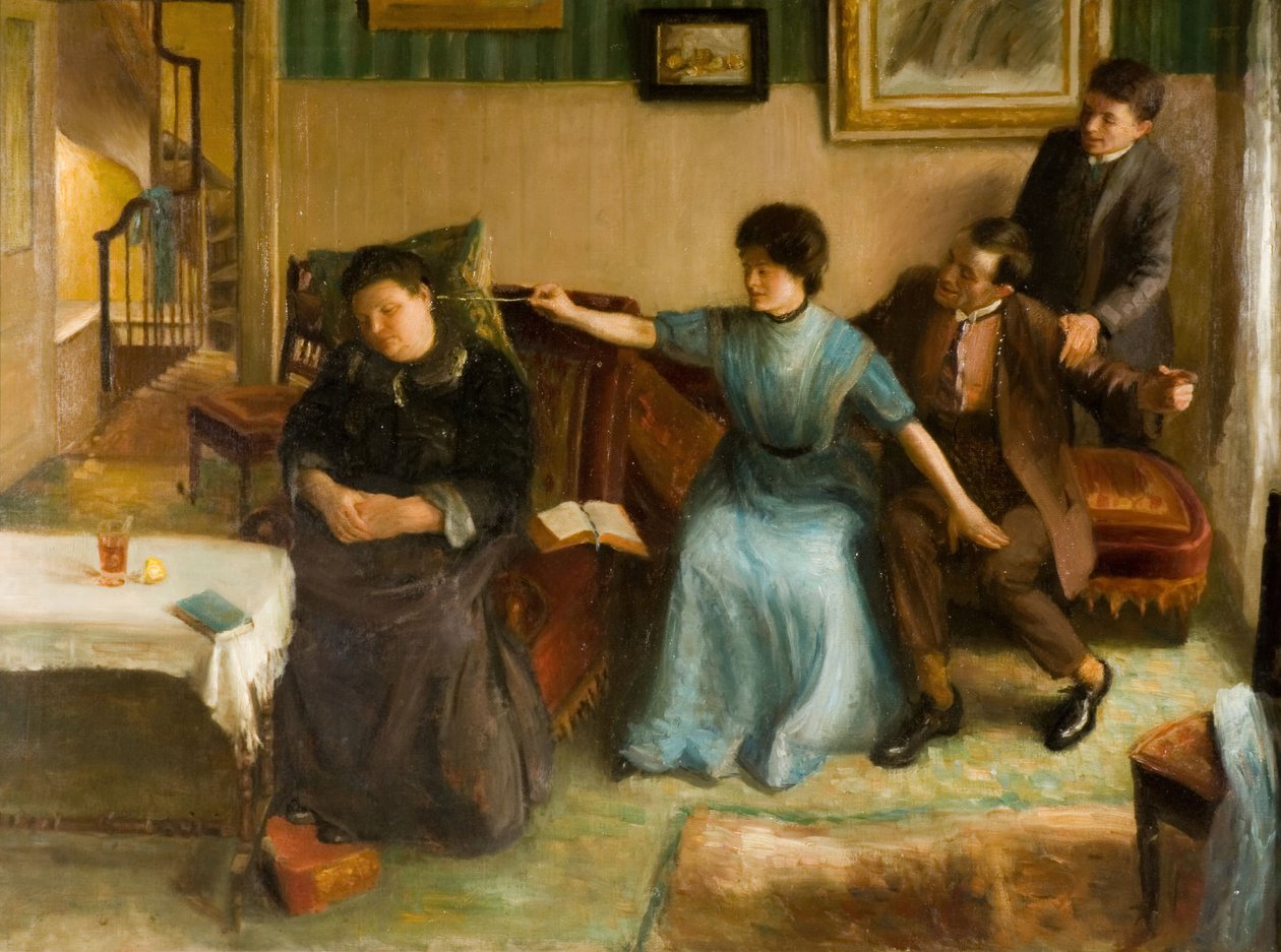 Portret rodziny artysty, scena żartobliwa, 1910-1911. autorstwa Mark Gertler