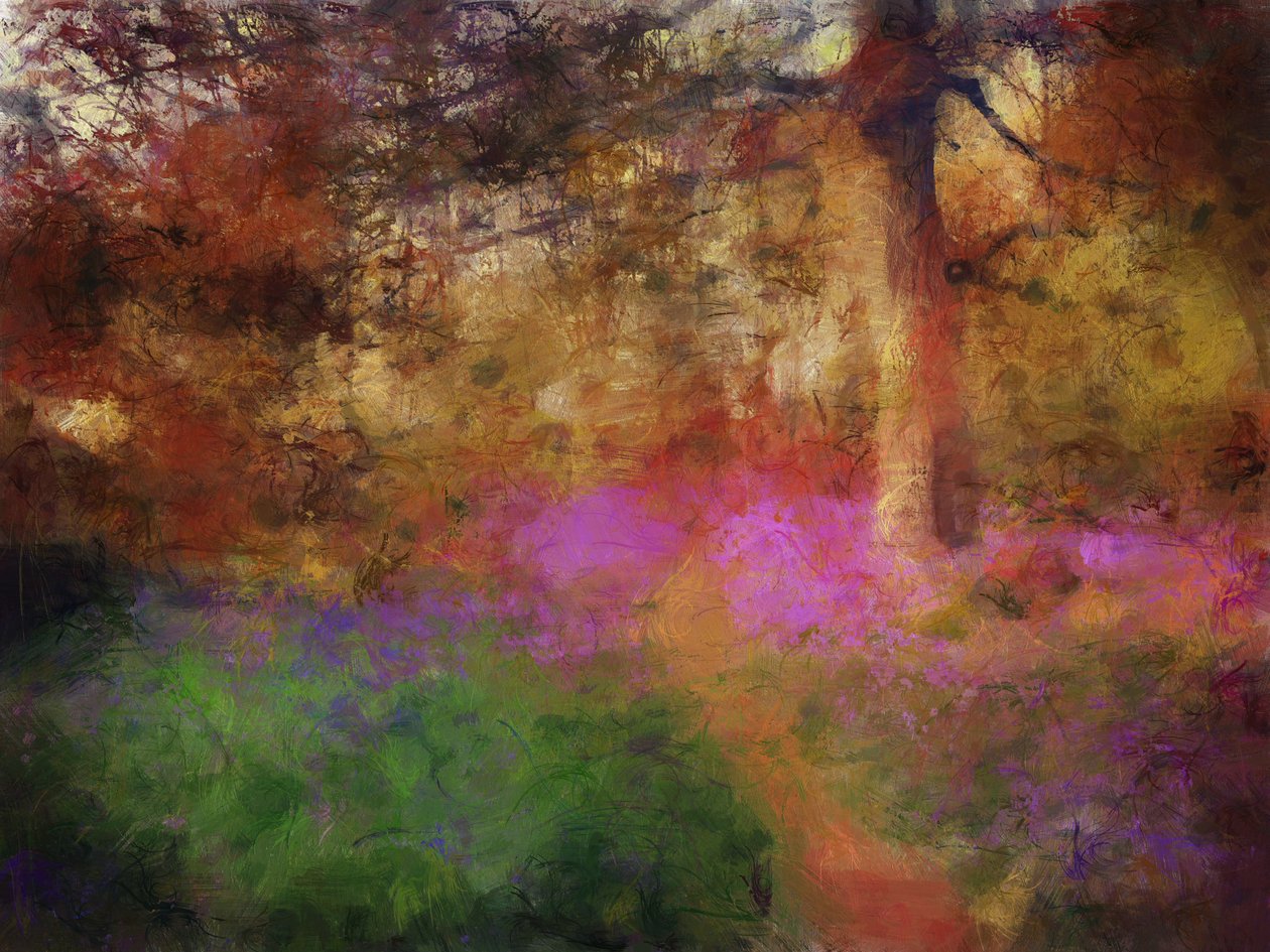 Bluebells at Calke Abbey (mixed media) autorstwa Mark Gordon