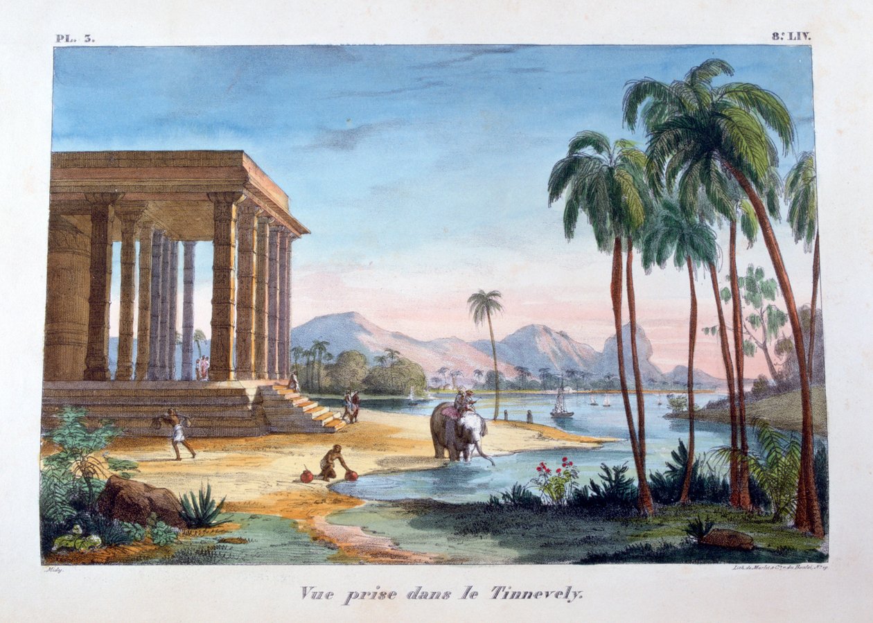 Widok na Tinnevelly, Indie, 1828 autorstwa Marlet et Cie
