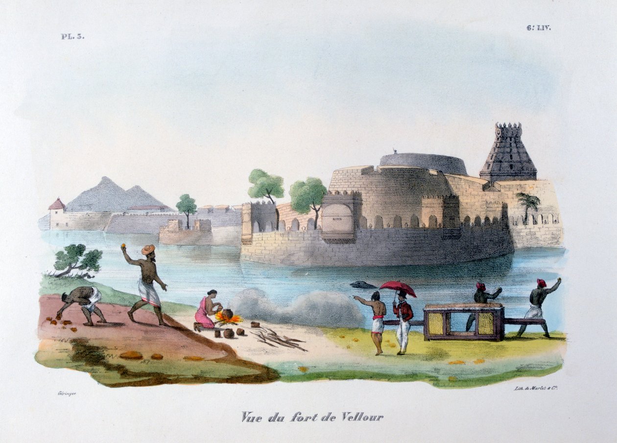 „Fort Vellore Vellore”, Indie, 1828 r. autorstwa Marlet et Cie