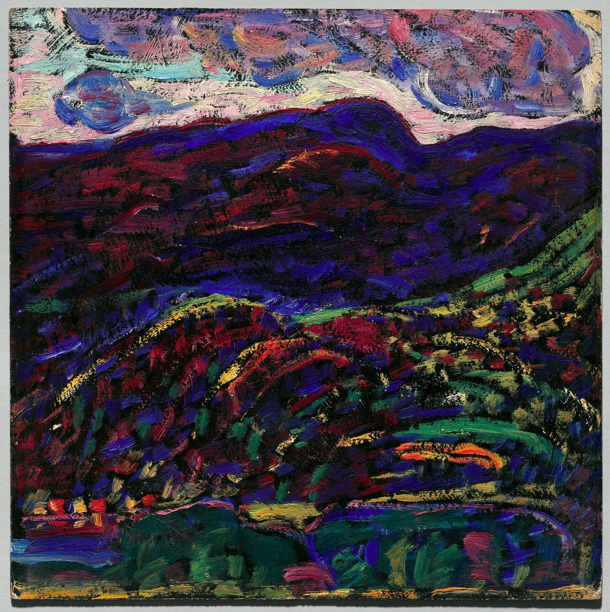 Jezioro Kezar, jesienny wieczór, ok. 1910 r. (olej na tekturze) autorstwa Marsden Hartley