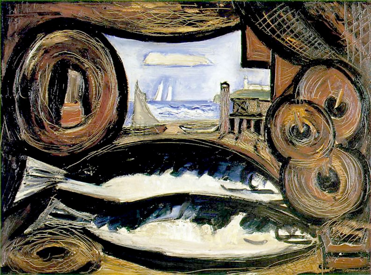 The Fish House, Nowa Anglia, 1934 autorstwa Marsden Hartley