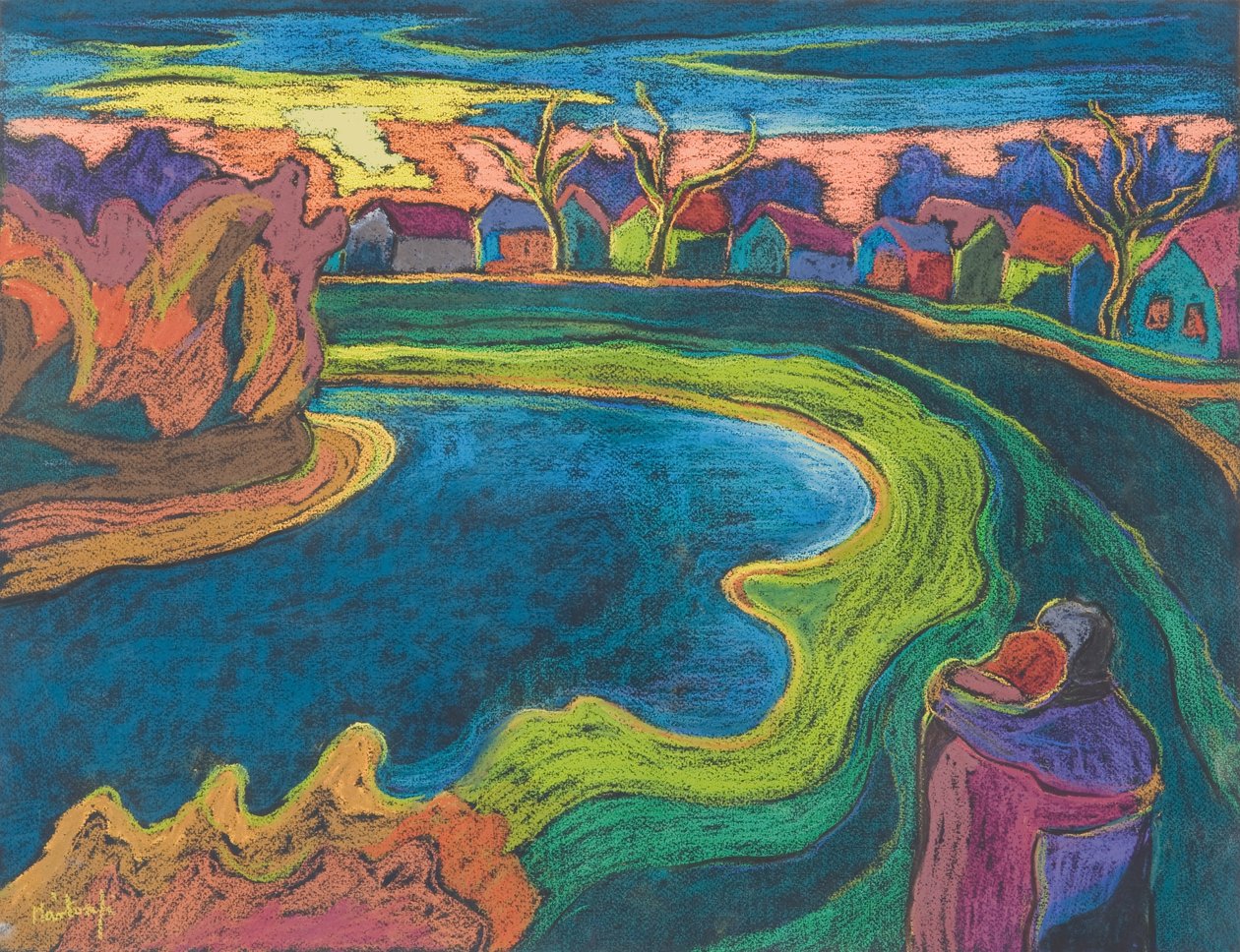 Późne rendez-vous, 2006 (pastel na papierze) autorstwa Marta Martonfi Benke