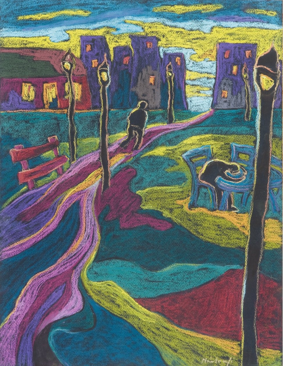 Przedmieście, 2006 (pastel na papierze) autorstwa Marta Martonfi Benke
