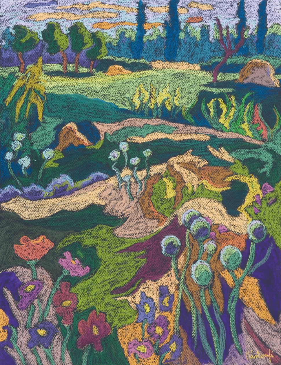 Lipiec Teren, 2008 (pastel na papierze) autorstwa Marta Martonfi Benke