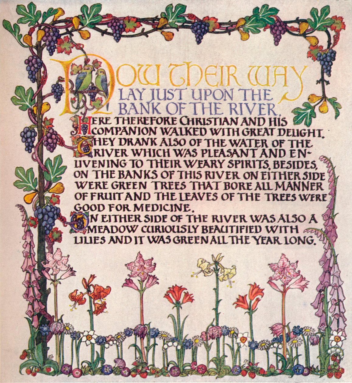 „Podświetlany tekst z postępów pielgrzyma”, c1920 autorstwa Marta Bowerley