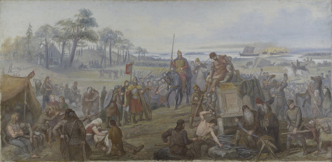 Po bitwie pod Fyrisvall, c.1890 autorstwa Mårten Eskil Winge