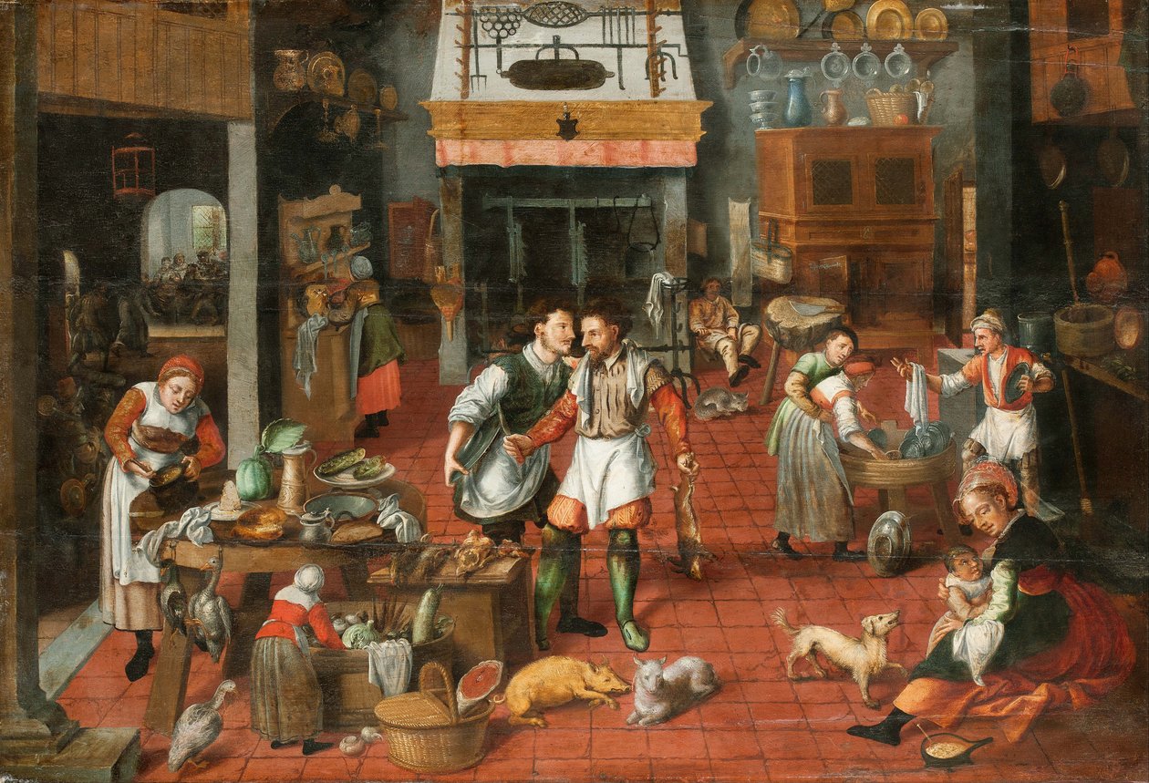 Wnętrze kuchni, ok. 1565. autorstwa Marten van Cleve the Elder