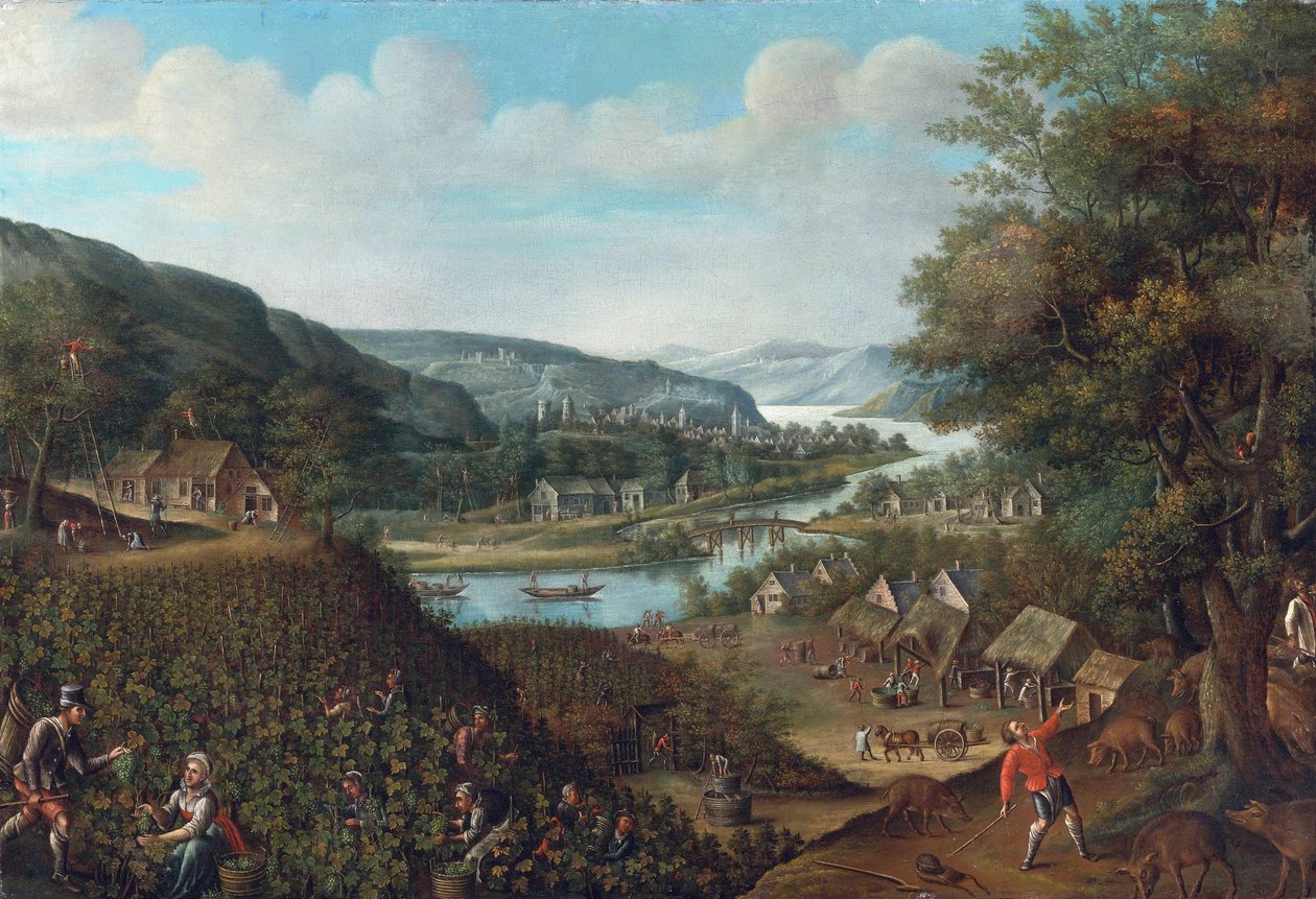 Jesień par Valckenborch, Marten van (1535-1612). Olej na płótnie, format : 88,3x129,5, , Kolekcja prywatna autorstwa Marten van Valckenborch