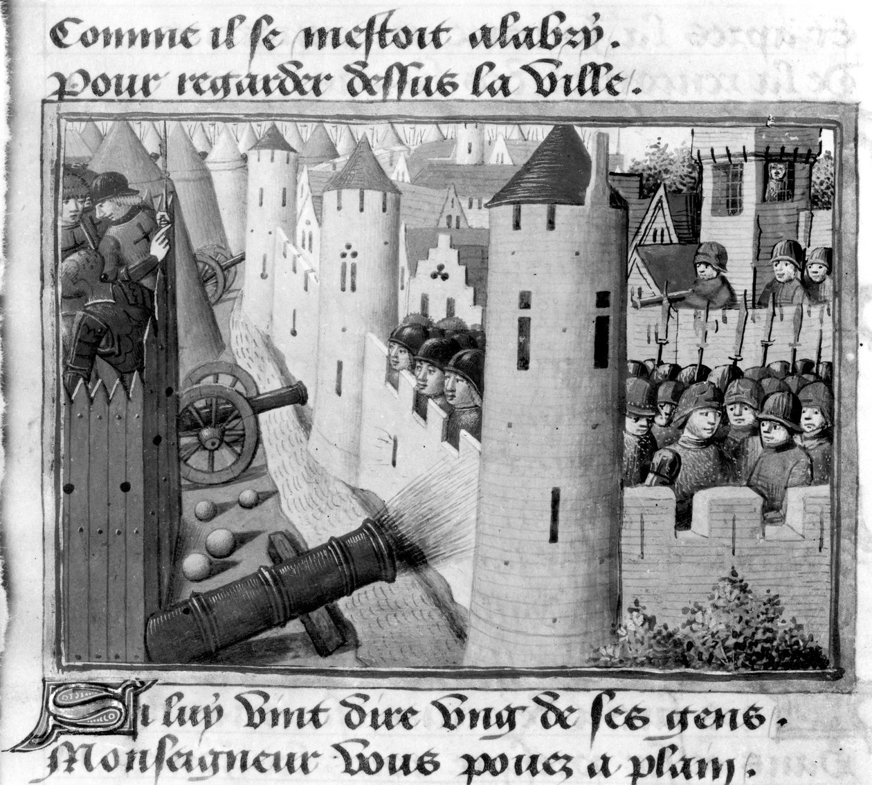 Pani Fr 5054 fol.54v Oblężenie Orleanu, z Wigilii Karola VII, c.1484 autorstwa Martial de Paris