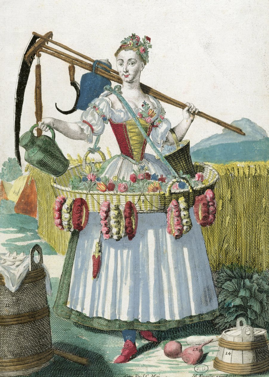 Chłopka, ok. 1735 autorstwa Martin Engelbrecht