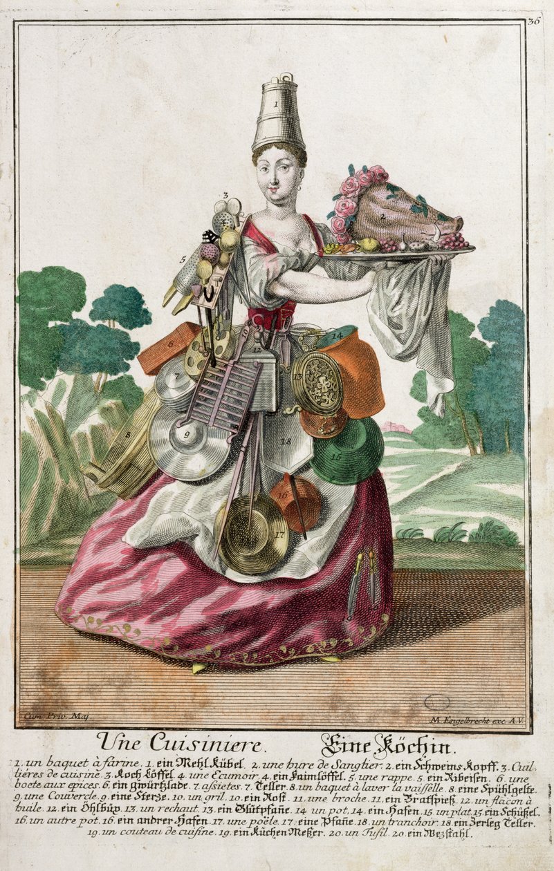 Kucharz, ok.1735 autorstwa Martin Engelbrecht