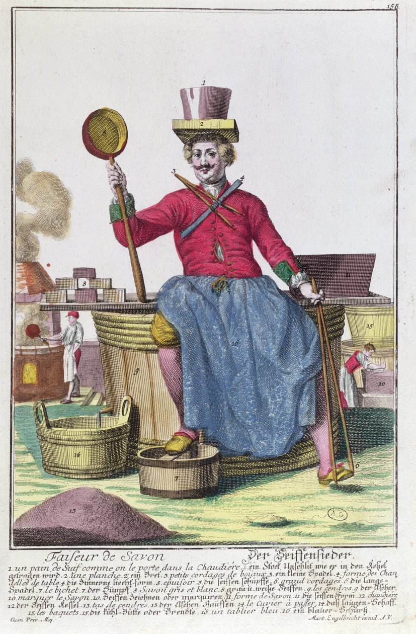 Wytwórca mydła, ok. 1735 (patrz także 170136) autorstwa Martin Engelbrecht