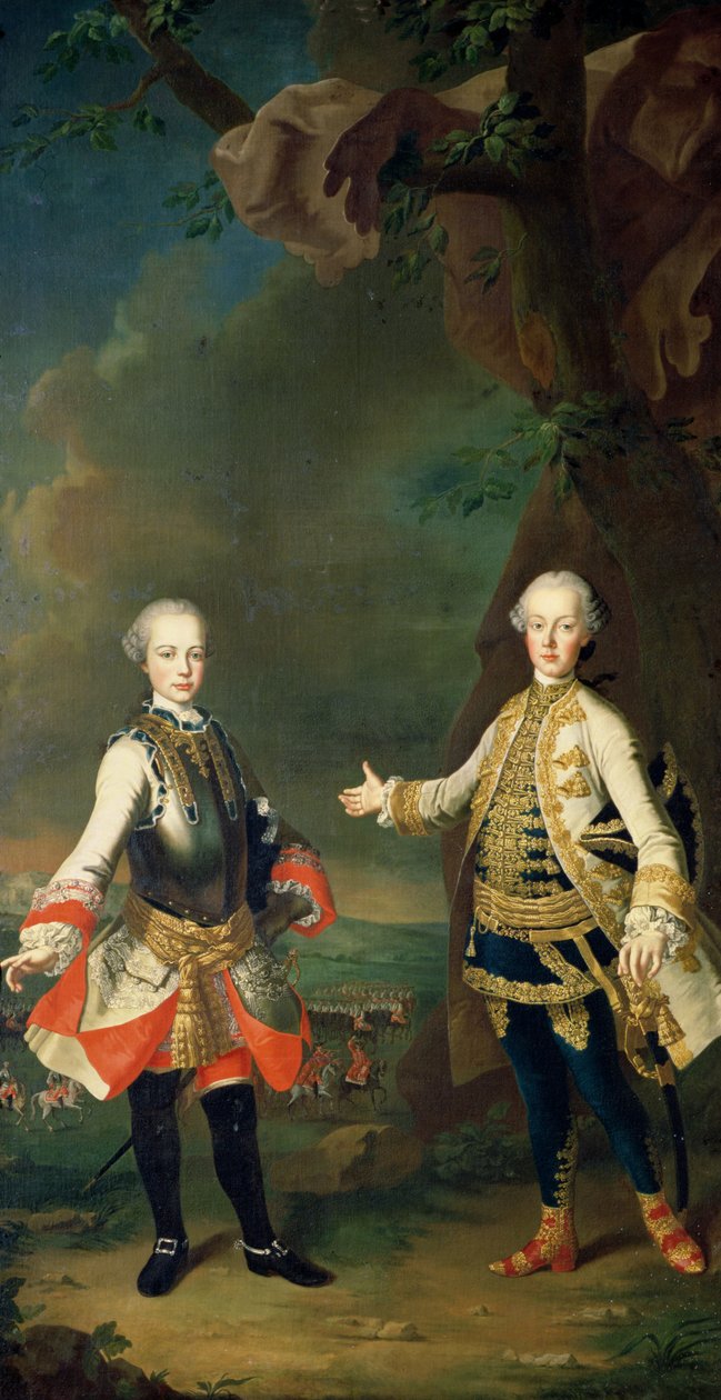 Józef i Leopold, synowie Franciszka I i Marii Teresy z Austrii, później Józef II i Leopold II autorstwa Martin II Mytens or Meytens