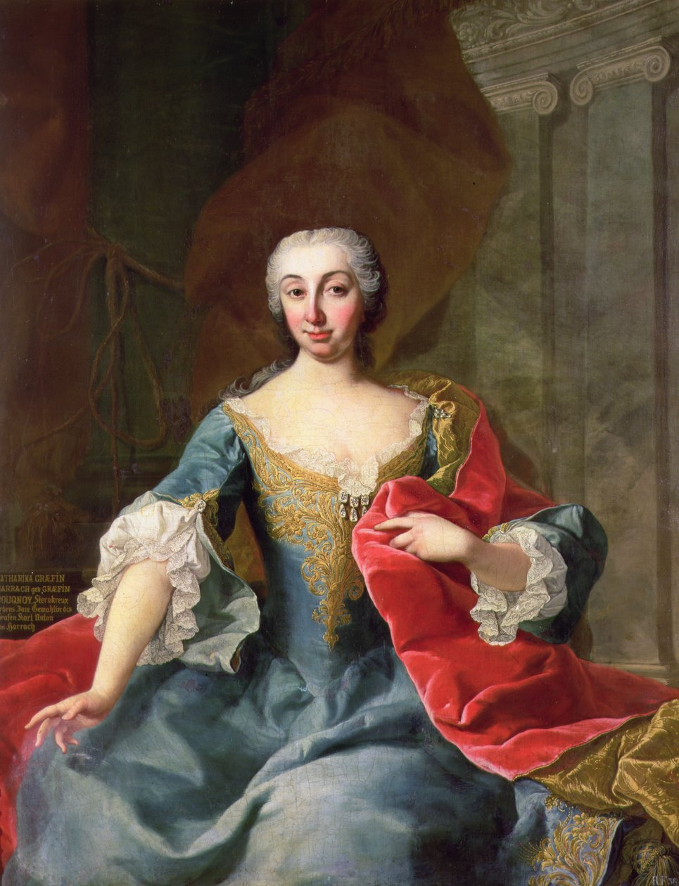 Katarzyna, hrabina Harrach z hr. Bouqnoy, żona hrabiego Karola Antona von Harrach, XVIII w. autorstwa Martin II Mytens or Meytens