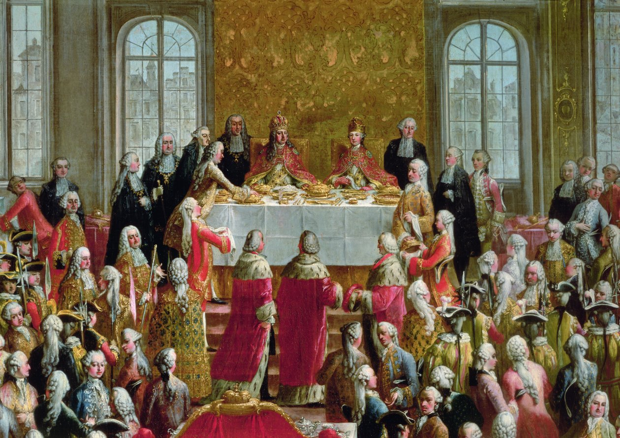 Uczta Koronacyjna Józefa II (1741-90), cesarza Niemiec, 1764 (więcej) autorstwa Martin II Mytens or Meytens