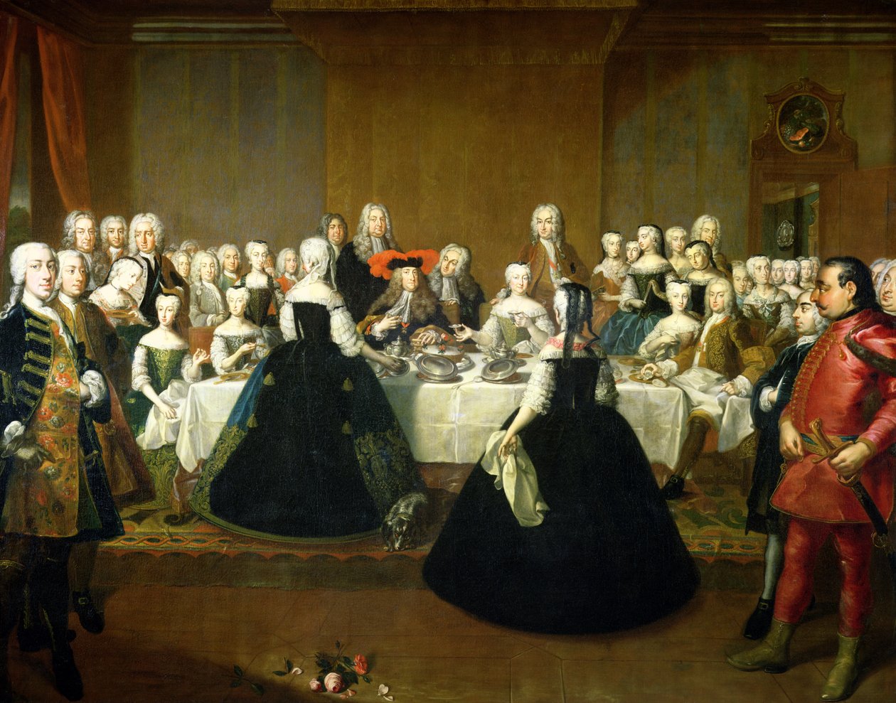 Śniadanie weselne cesarzowej Marii Teresy Austrii i Franciszka Lotaryngii, później Franciszka I, c.1736 autorstwa Martin II Mytens or Meytens