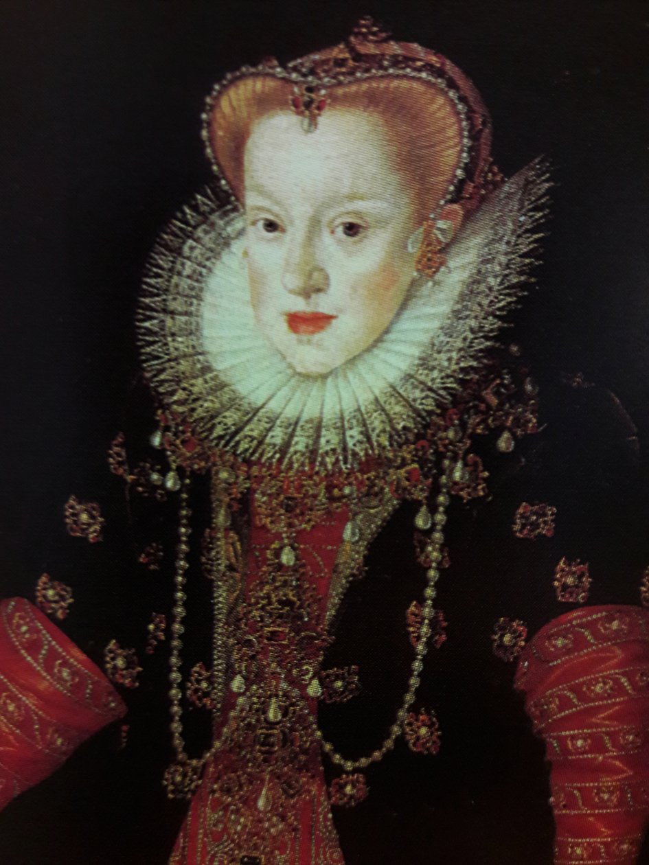 Portret w pełnym wymiarze Anny Austriaczki (1573-1598) (fragment) autorstwa Martin Kober