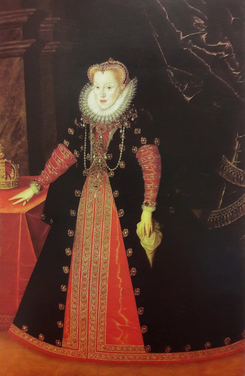 Pełnometrażowy portret Anny Austriaczki (1573-1598) autorstwa Martin Kober