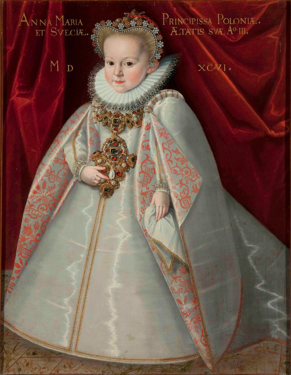 Portret Anny Marii Wazy (1593–1600), córki króla polskiego Zygmunta III. autorstwa Martin Kober