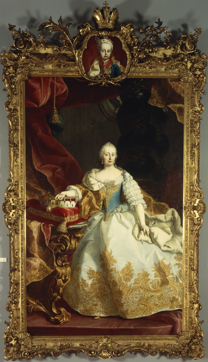 Portret cesarzowej Marii Teresy z Józefem II jako dziecko, 1744 autorstwa Martin Meytens the Younger