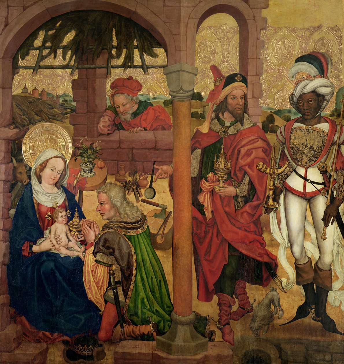 Adoracja Trzech Króli, ok.1475 autorstwa Martin Schongauer