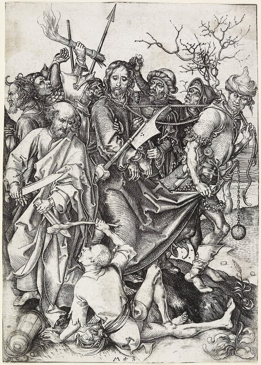 Pojmanie Chrystusa, c. 1480 autorstwa Martin Schongauer
