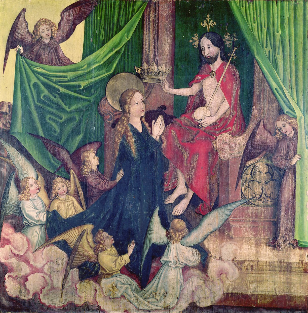 Koronacja Dziewicy z Ołtarza Dominikanów, ok.1470-80 autorstwa Martin Schongauer