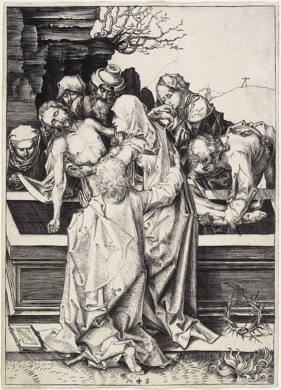 Złożenie do grobu, c. 1480 autorstwa Martin Schongauer