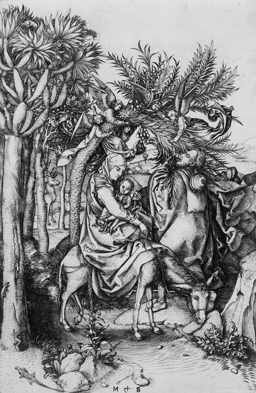 Ucieczka do Egiptu autorstwa Martin Schongauer