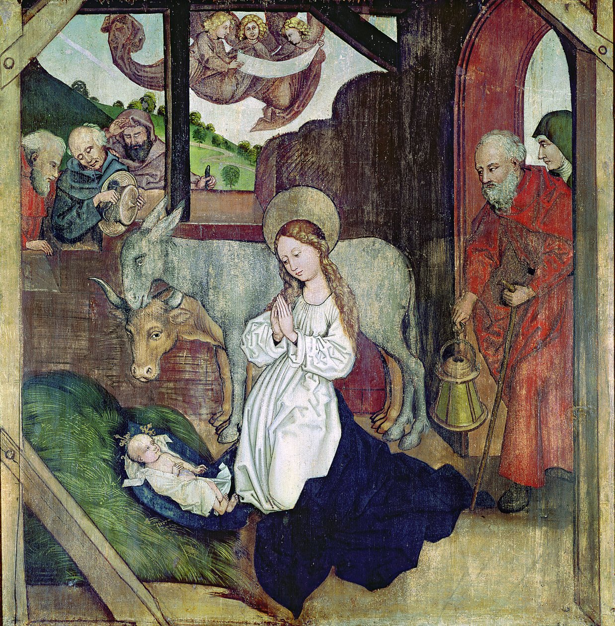Narodzenia, z Ołtarza Dominikanów, ok. 1470-80 autorstwa Martin Schongauer