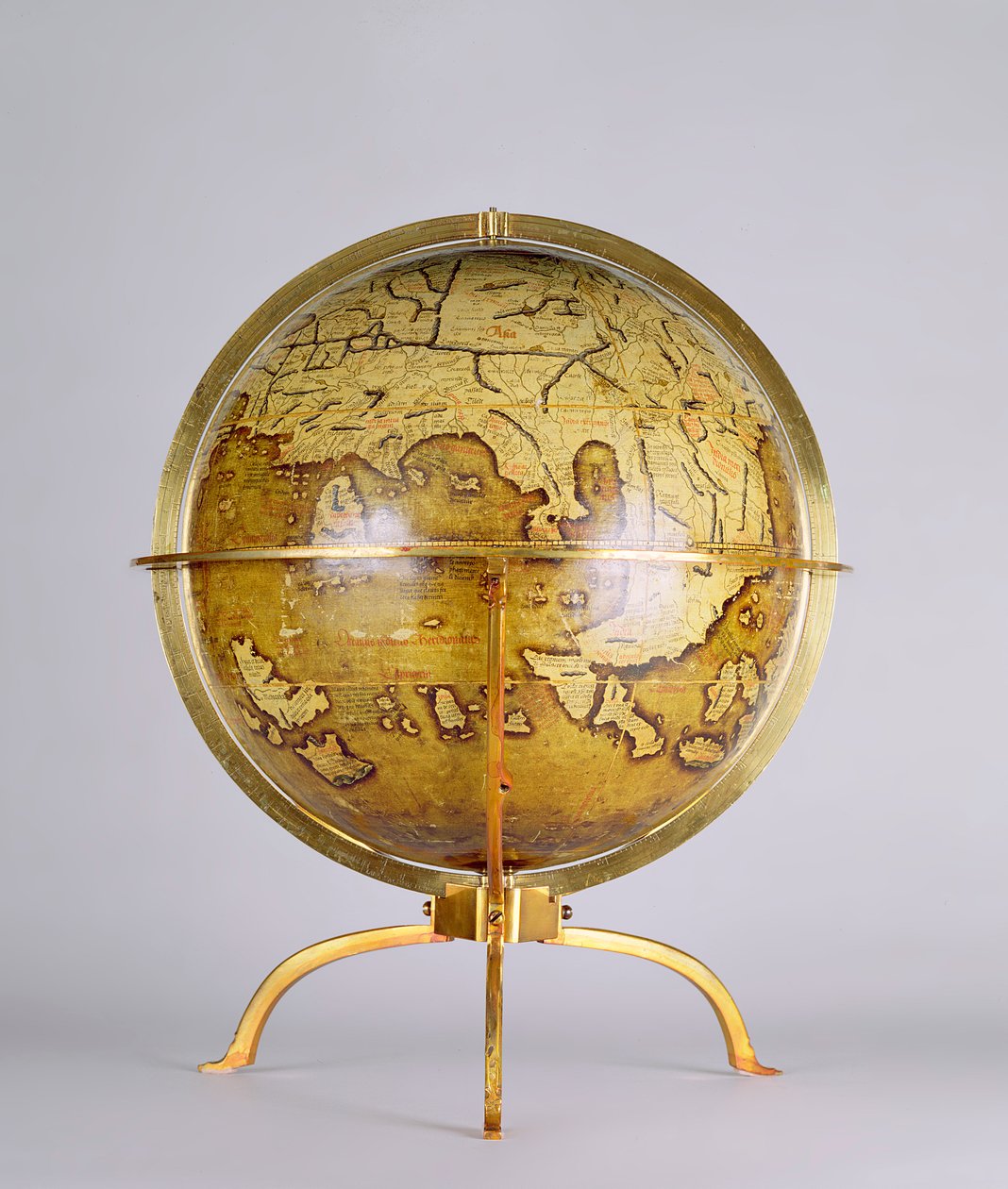 Globus Ziemski, jeden z pary znanych jako globusy „Brixen”, ok. 1522 (pióro i atrament, akwarela i gwasz na drewnie) autorstwa Martin (c.1470 1521) (after) Waldsemuller