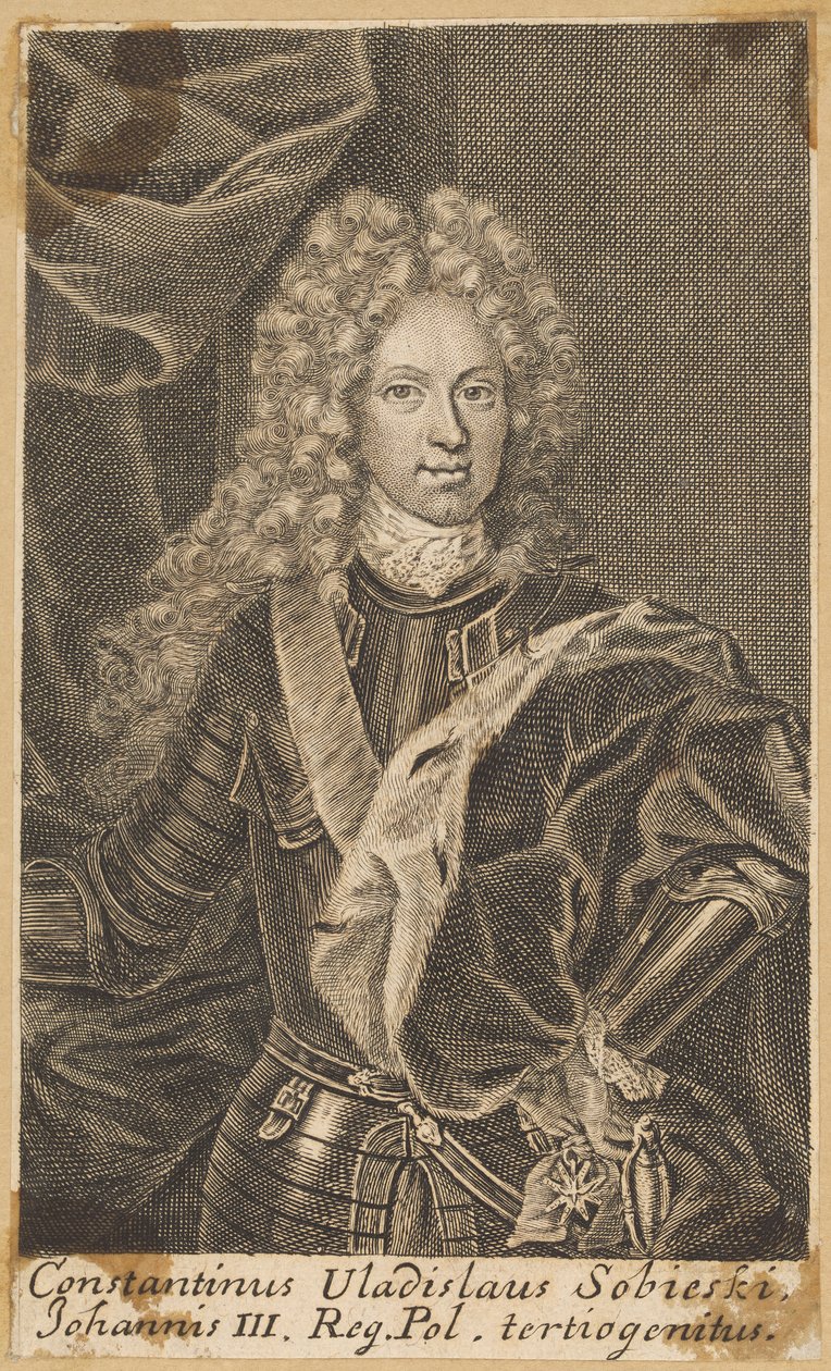 Constantinus Vladislaus Sobieski, Johannis III. Reg. Pol. tertiogenitus [Konstanty Władysław Sobieski] autorstwa Martin Bernigeroth